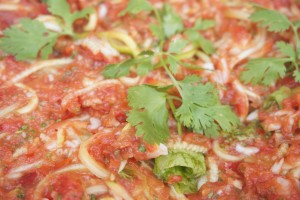 Raw Food Recipe - Noodle Salad With Marinara Dressing